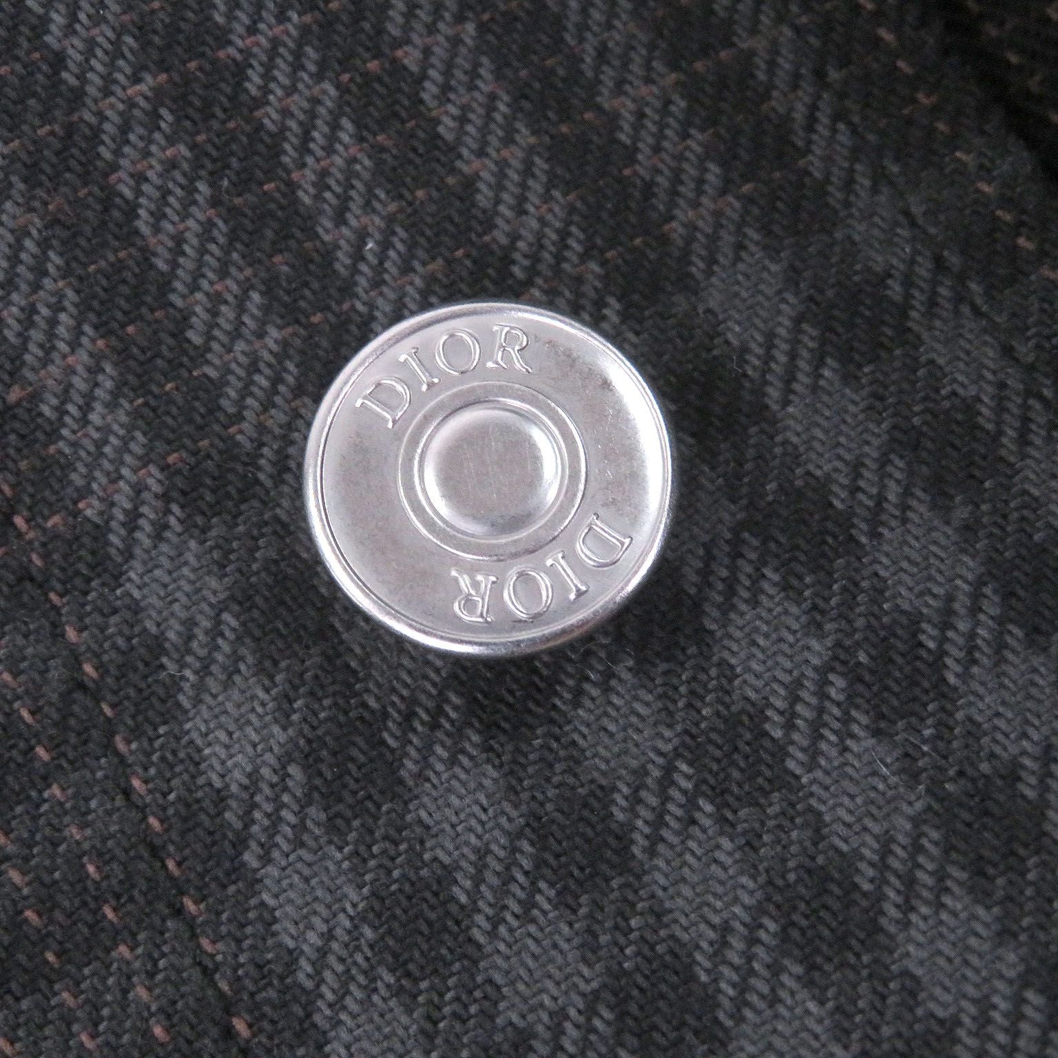 Dior Homme Plaid Collar Corduroy Coveralls Jacket Gray 44 — view 5