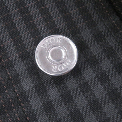 Dior Homme Plaid Collar Corduroy Coveralls Jacket Gray 44 — view 5