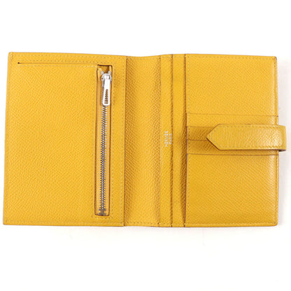 Hermes Bearn Compact Veau Epsom Joan Ambre Silver Wallet Bifold — view 5