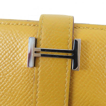 Hermes Bearn Compact Veau Epsom Joan Ambre Silver Wallet Bifold — view 6