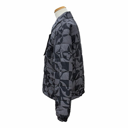 Louis Vuitton Monogram Flower Quilted Double Zip Up Jacket Gray Black 50 — view 3