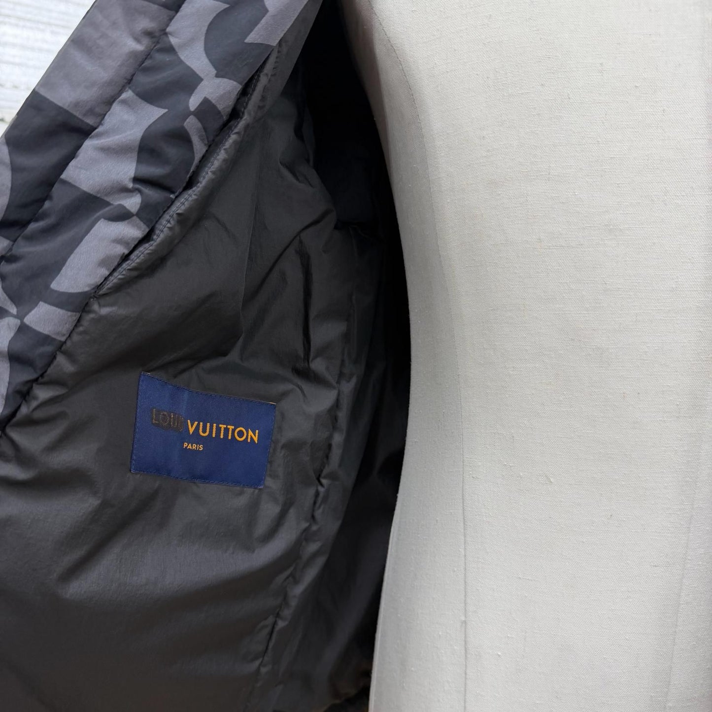 Louis Vuitton Monogram Flower Quilted Double Zip Up Jacket Gray Black 50 — view 5