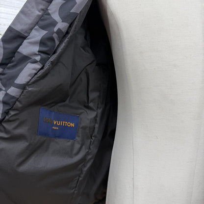 Louis Vuitton Monogram Flower Quilted Double Zip Up Jacket Gray Black 50 — view 5