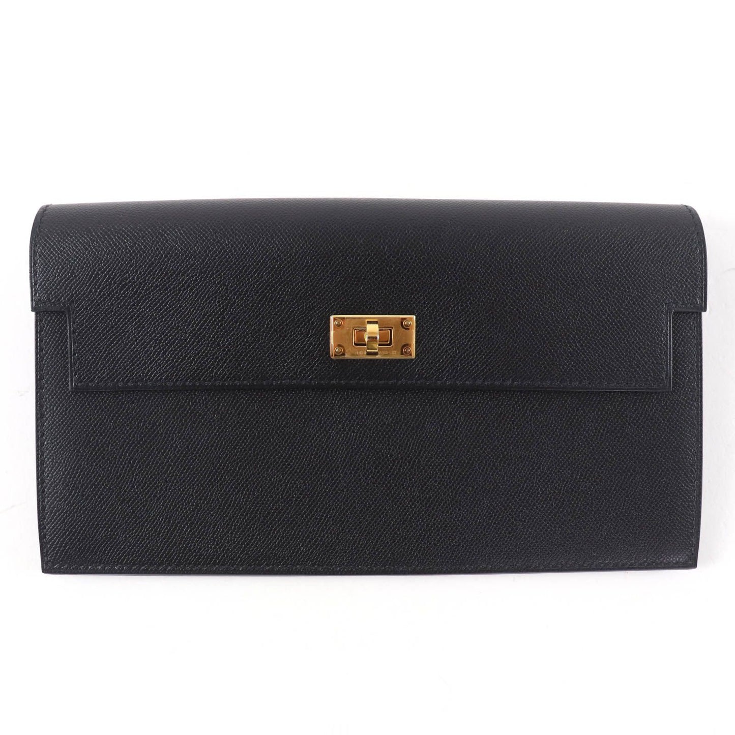 Hermes Kelly Pocket Long Veau Epsom Gold Wallet Black