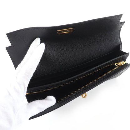 Hermes Kelly Pocket Long Veau Epsom Gold Wallet Black — view 6