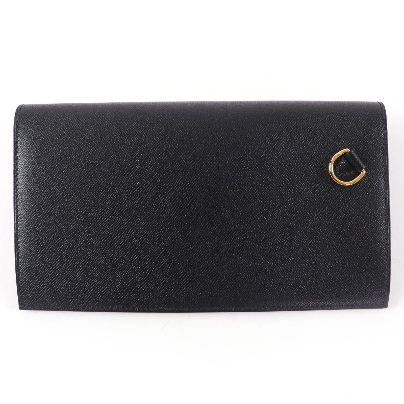 Hermes Kelly Pocket Long Veau Epsom Gold Wallet Black — view 3