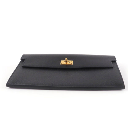 Hermes Kelly Pocket Long Veau Epsom Gold Wallet Black — view 4