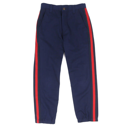 Gucci Cotton 100% Logo Patch Track Pants Navy Red 44