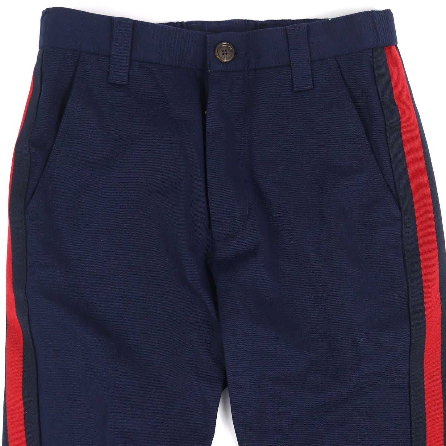 Gucci Cotton 100% Logo Patch Track Pants Navy Red 44 — view 3