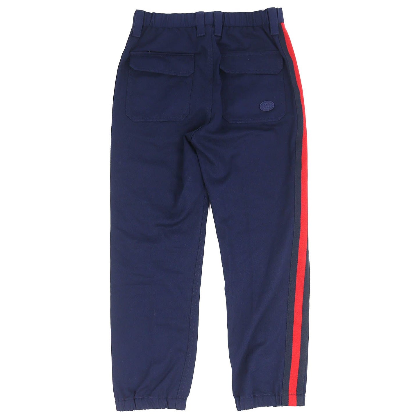 Gucci Cotton 100% Logo Patch Track Pants Navy Red 44 — view 2