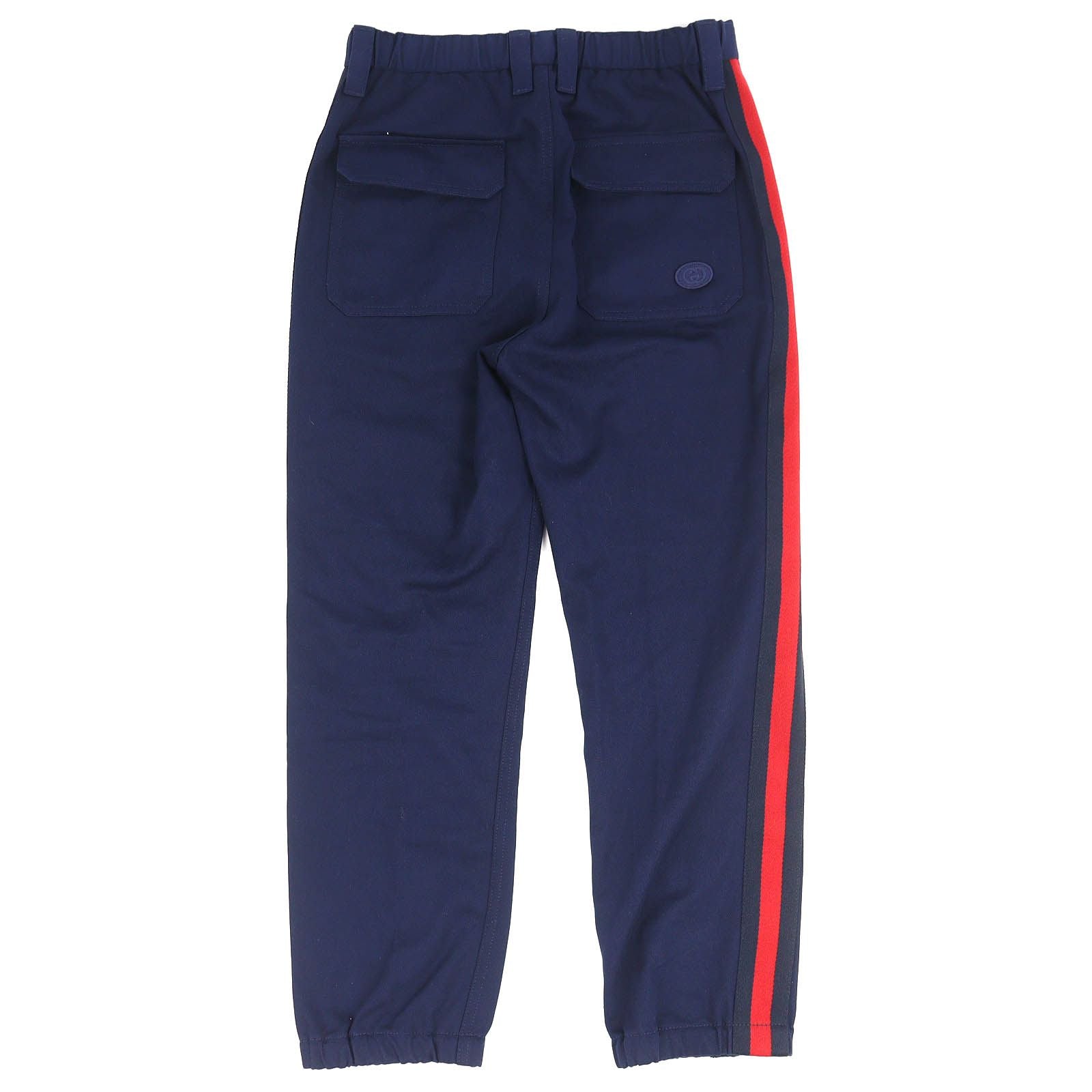 Gucci Cotton 100% Logo Patch Track Pants Navy Red 44 — view 2