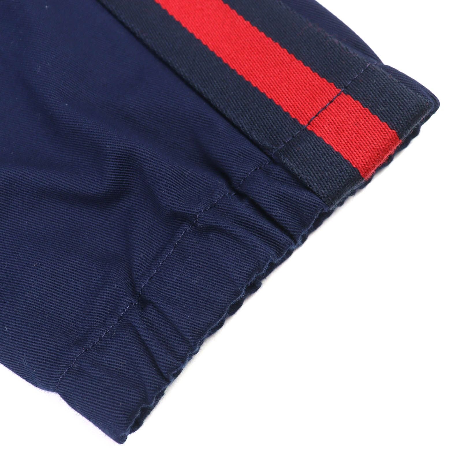Gucci Cotton 100% Logo Patch Track Pants Navy Red 44 — view 6