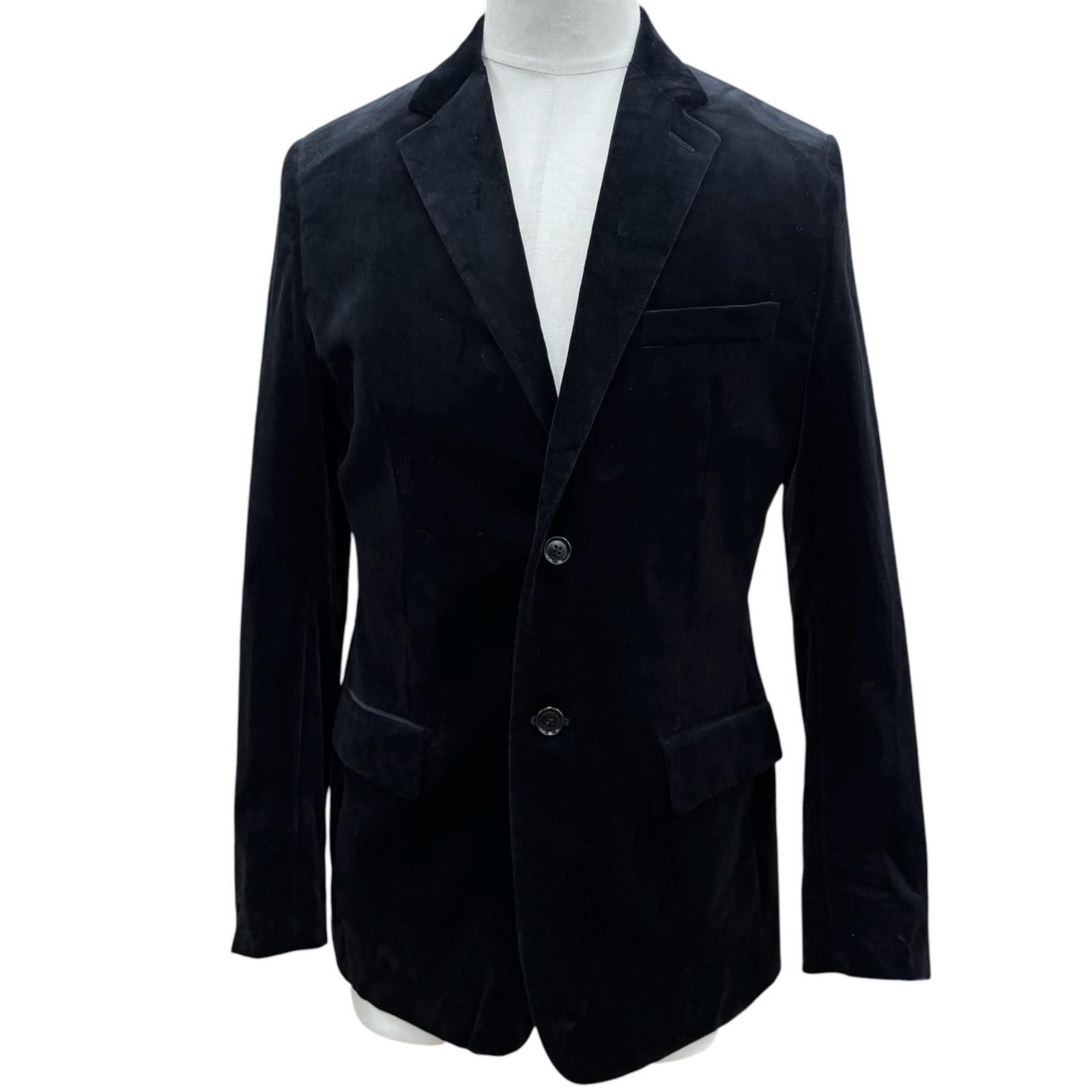 Dior Homme Velour Logo Button Single Jacket Tailored Black 48