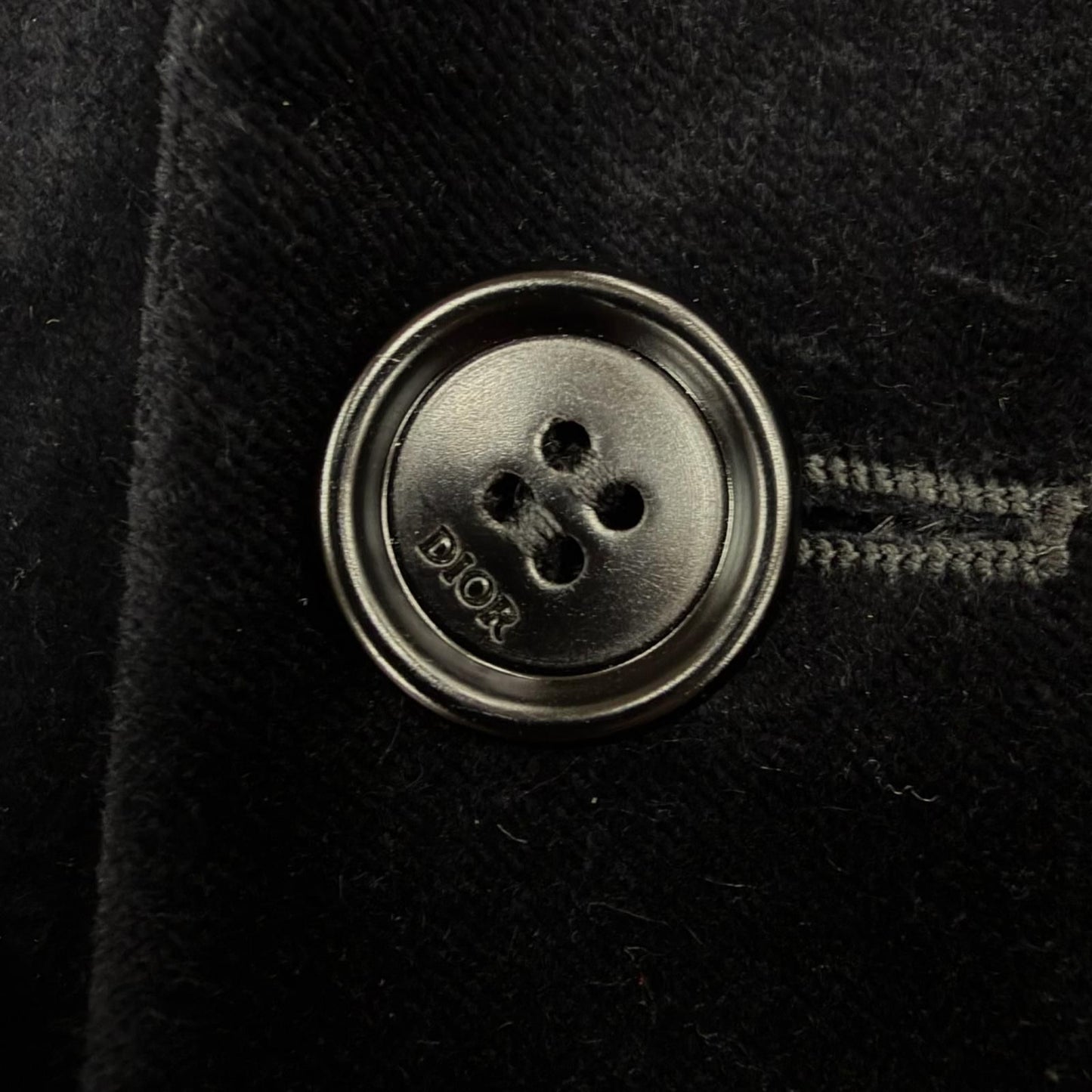 Dior Homme Velour Logo Button Single Jacket Tailored Black 48 — view 6