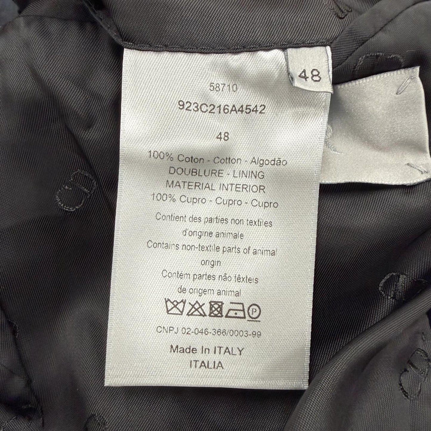 Dior Homme Velour Logo Button Single Jacket Tailored Black 48 — view 8