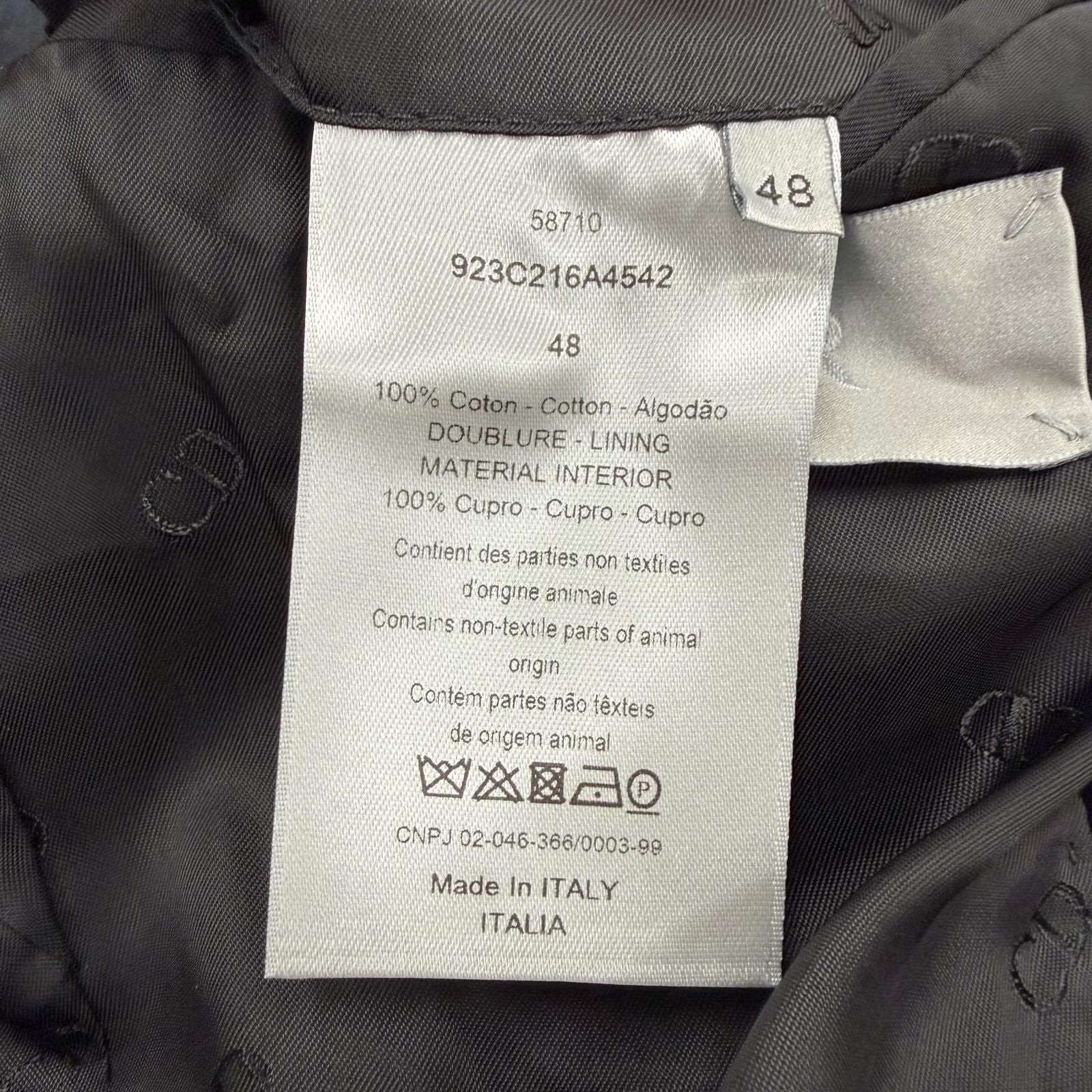Dior Homme Velour Logo Button Single Jacket Tailored Black 48 — view 8