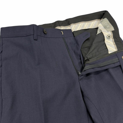 Dior Homme Wool Pleated Pants Trousers Navy 46 — view 3