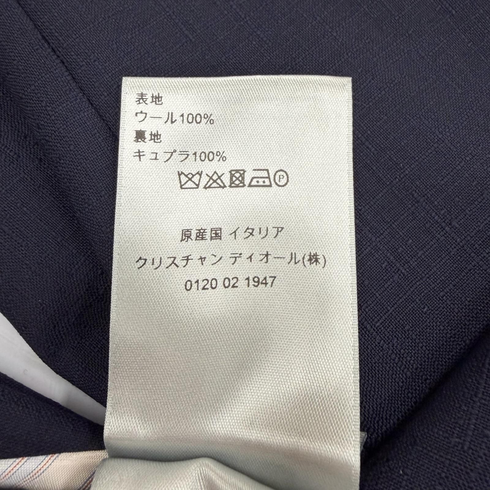 Dior Homme Wool Pleated Pants Trousers Navy 46 — view 8