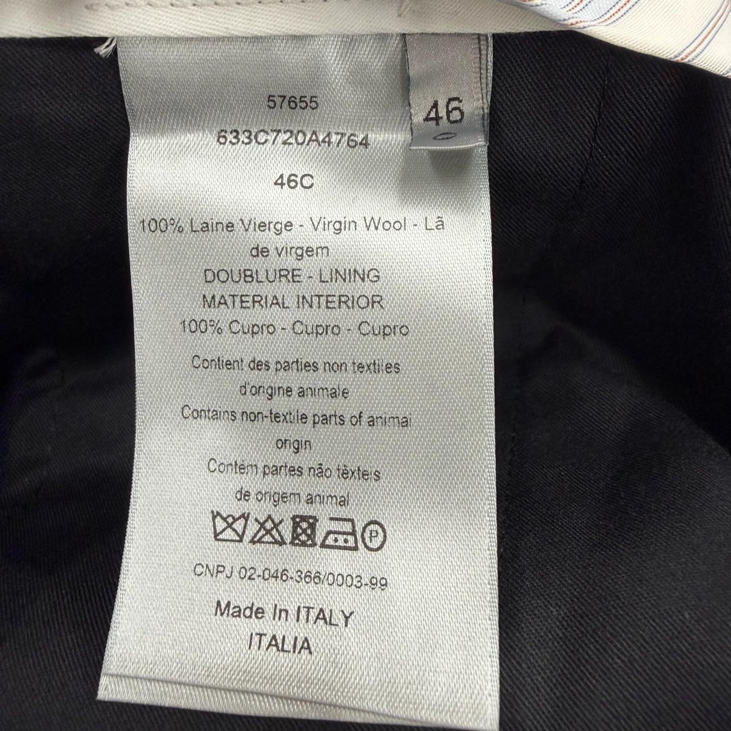 Dior Homme Wool Pleated Pants Trousers Navy 46 — view 7