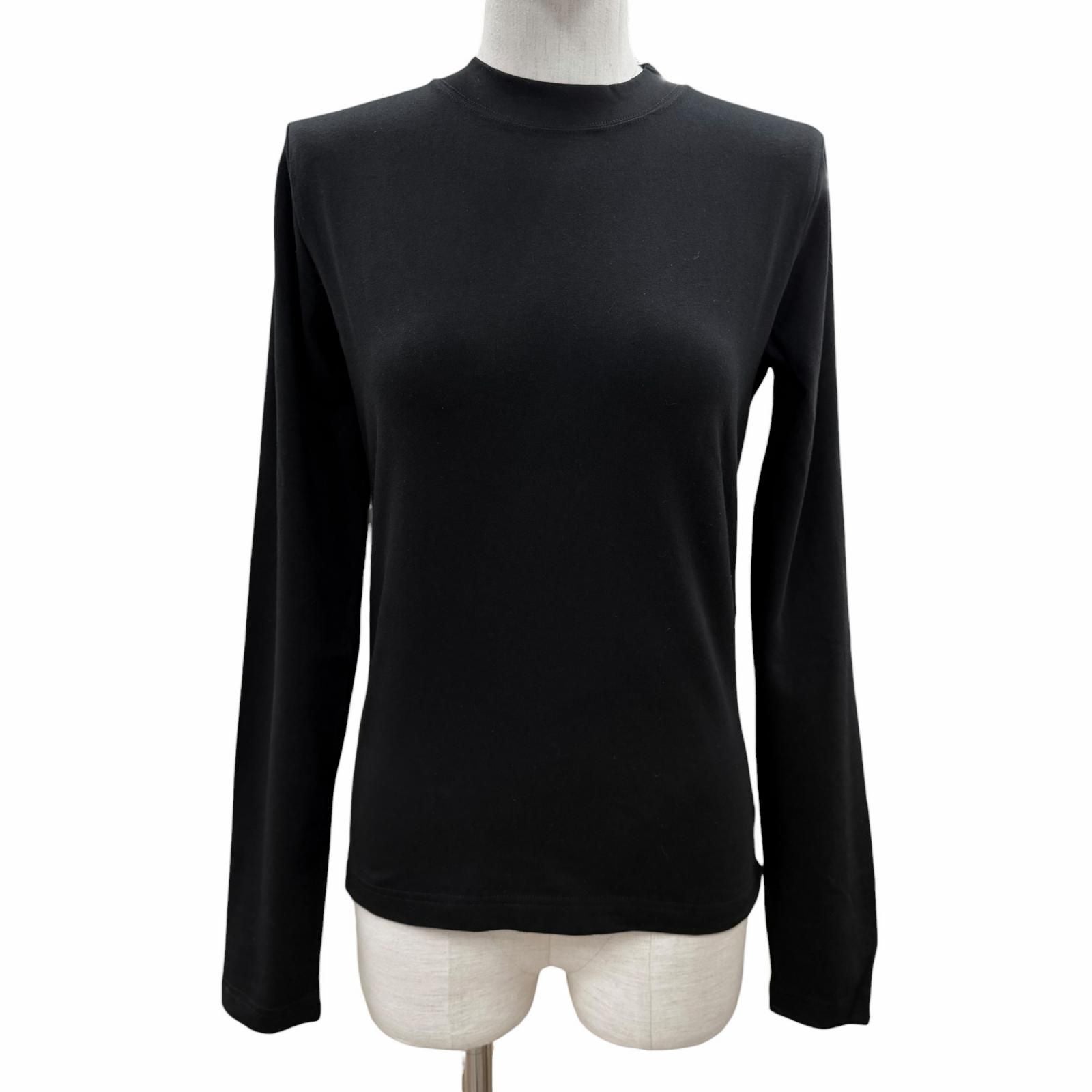 Balenciaga Cotton Stretch Long Sleeve Top Long T-Shirt Black