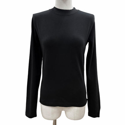 Balenciaga Cotton Stretch Long Sleeve Top Long T-Shirt Black