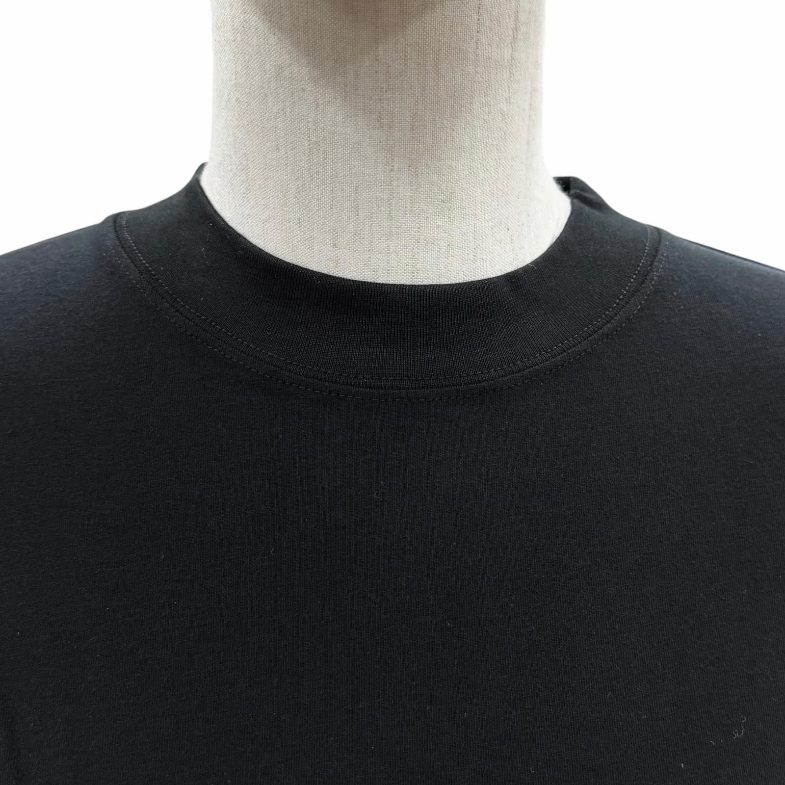 Balenciaga Cotton Stretch Long Sleeve Top Long T-Shirt Black — view 4