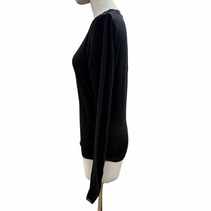 Balenciaga Cotton Stretch Long Sleeve Top Long T-Shirt Black — view 2