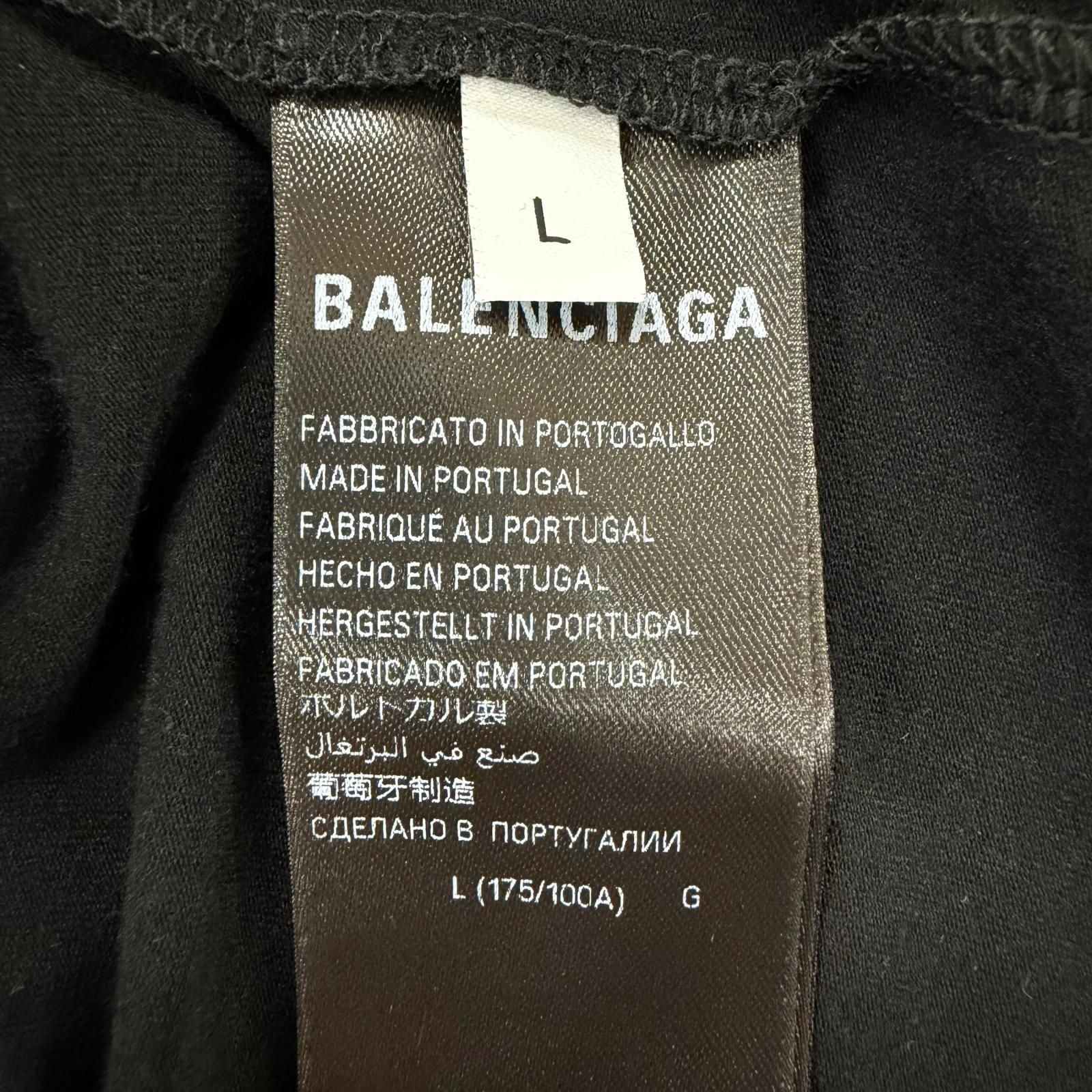 Balenciaga Cotton Stretch Long Sleeve Top Long T-Shirt Black — view 6