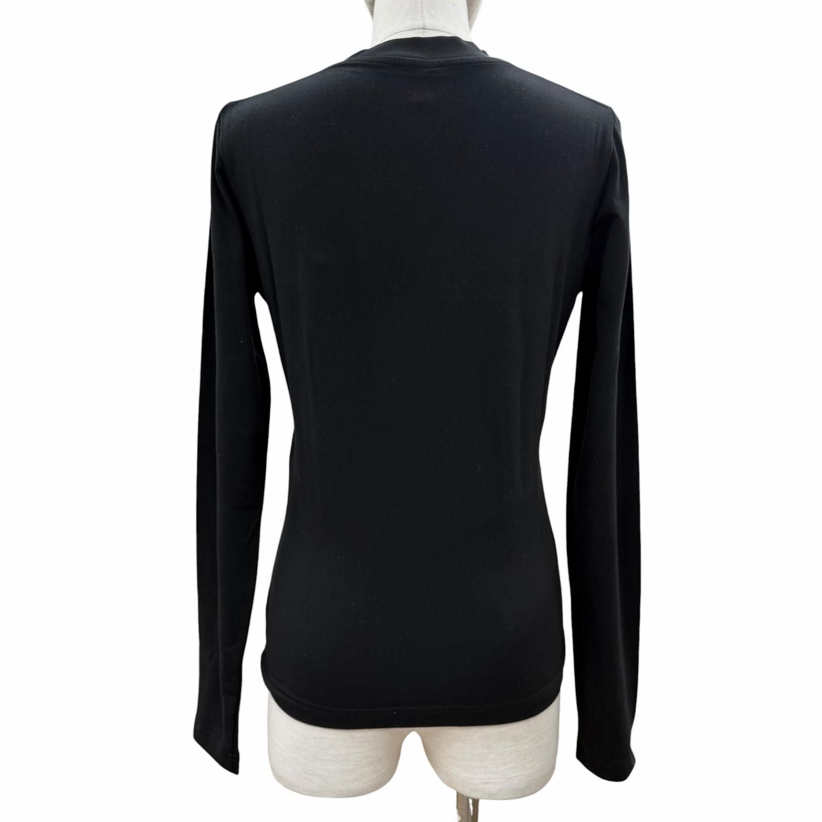 Balenciaga Cotton Stretch Long Sleeve Top Long T-Shirt Black — view 3