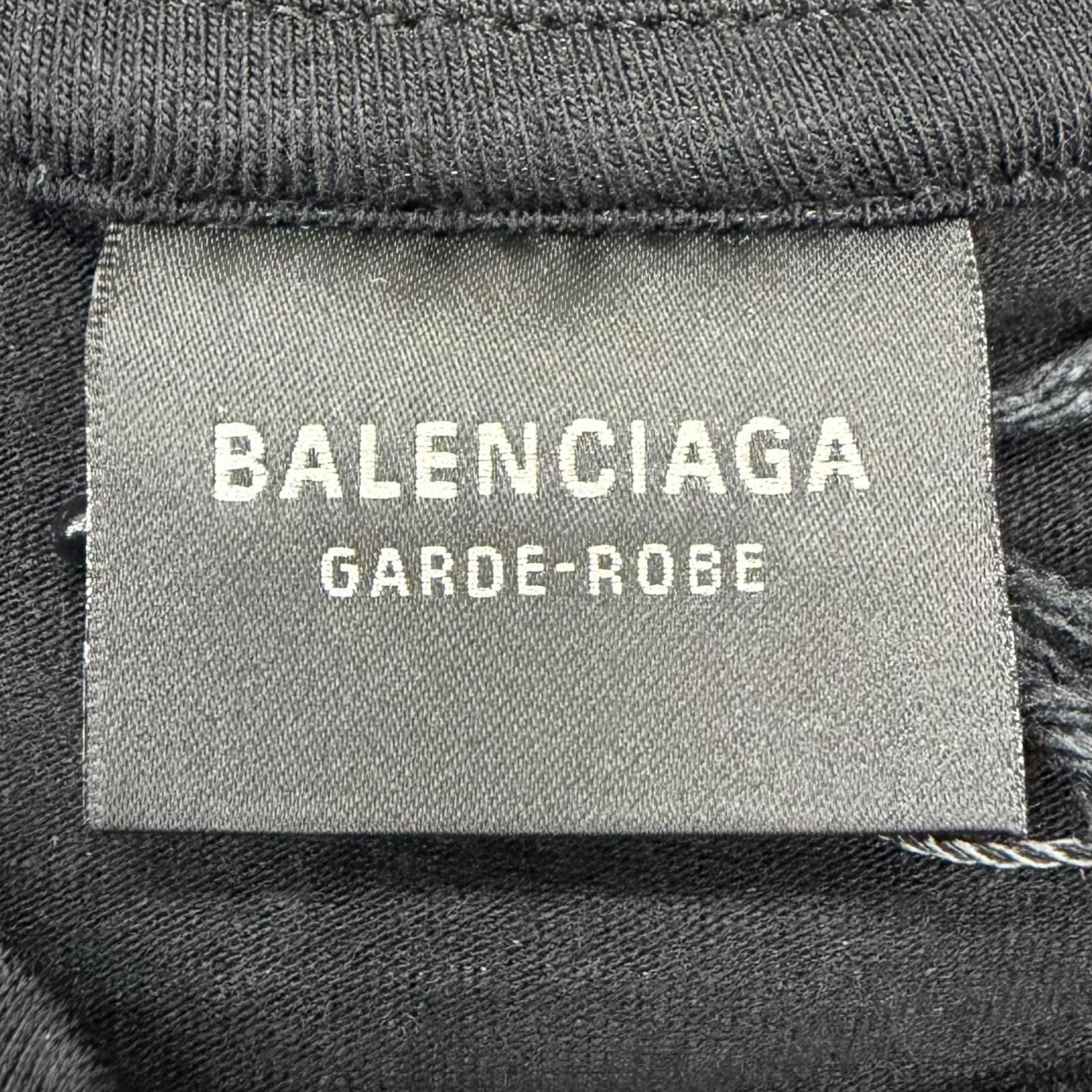 Balenciaga Cotton Stretch Long Sleeve Top Long T-Shirt Black — view 5