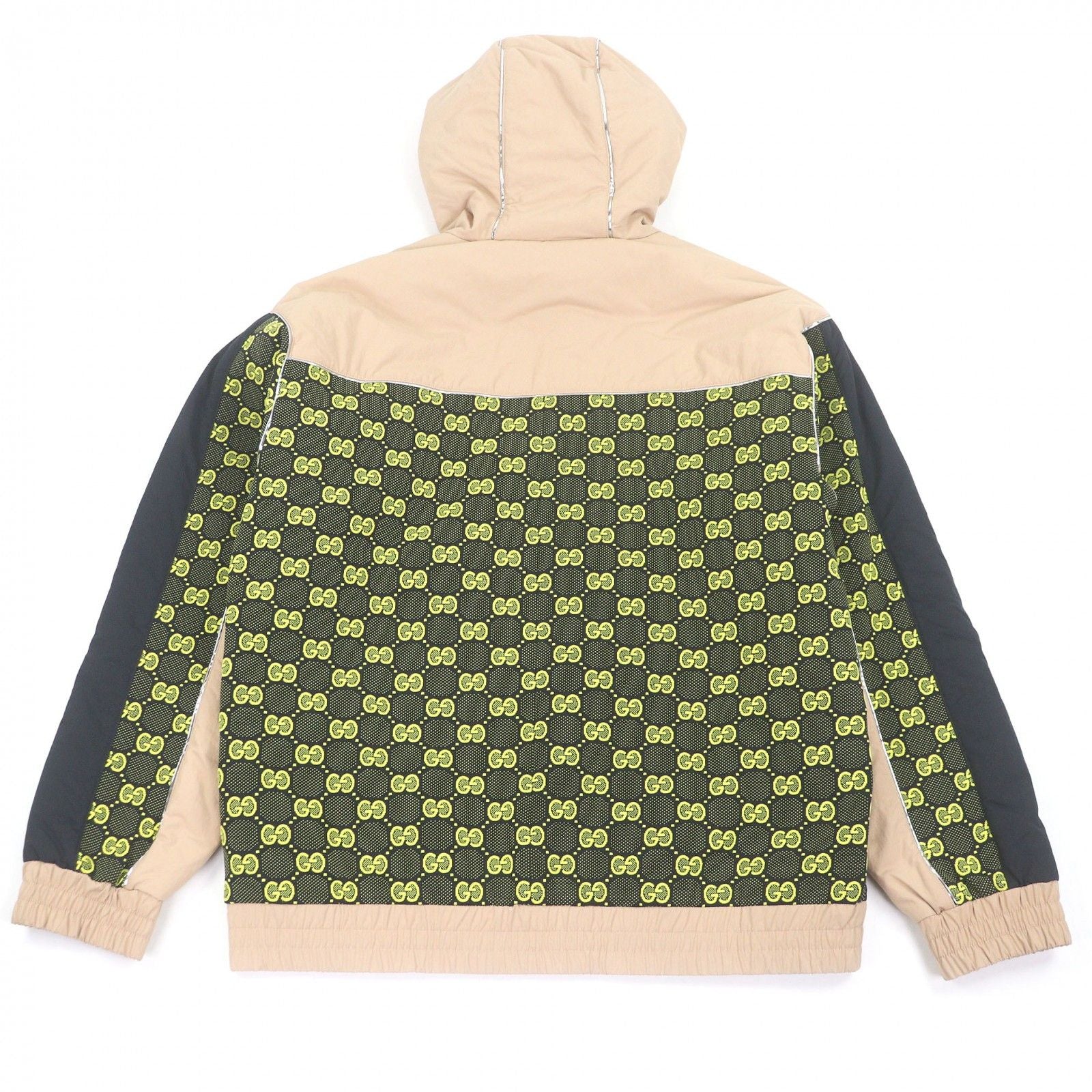 Gucci GG Jersey Zip Hoodie Custom Jacket Beige Navy — view 4
