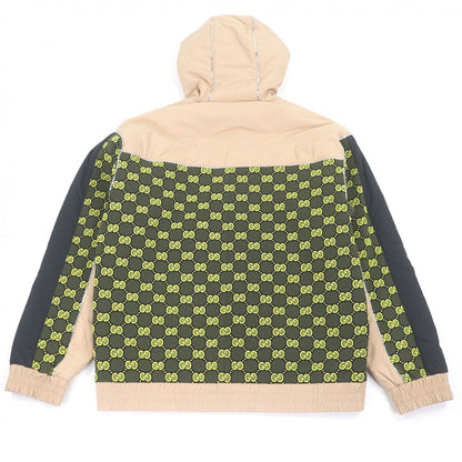Gucci GG Jersey Zip Hoodie Custom Jacket Beige Navy — view 4