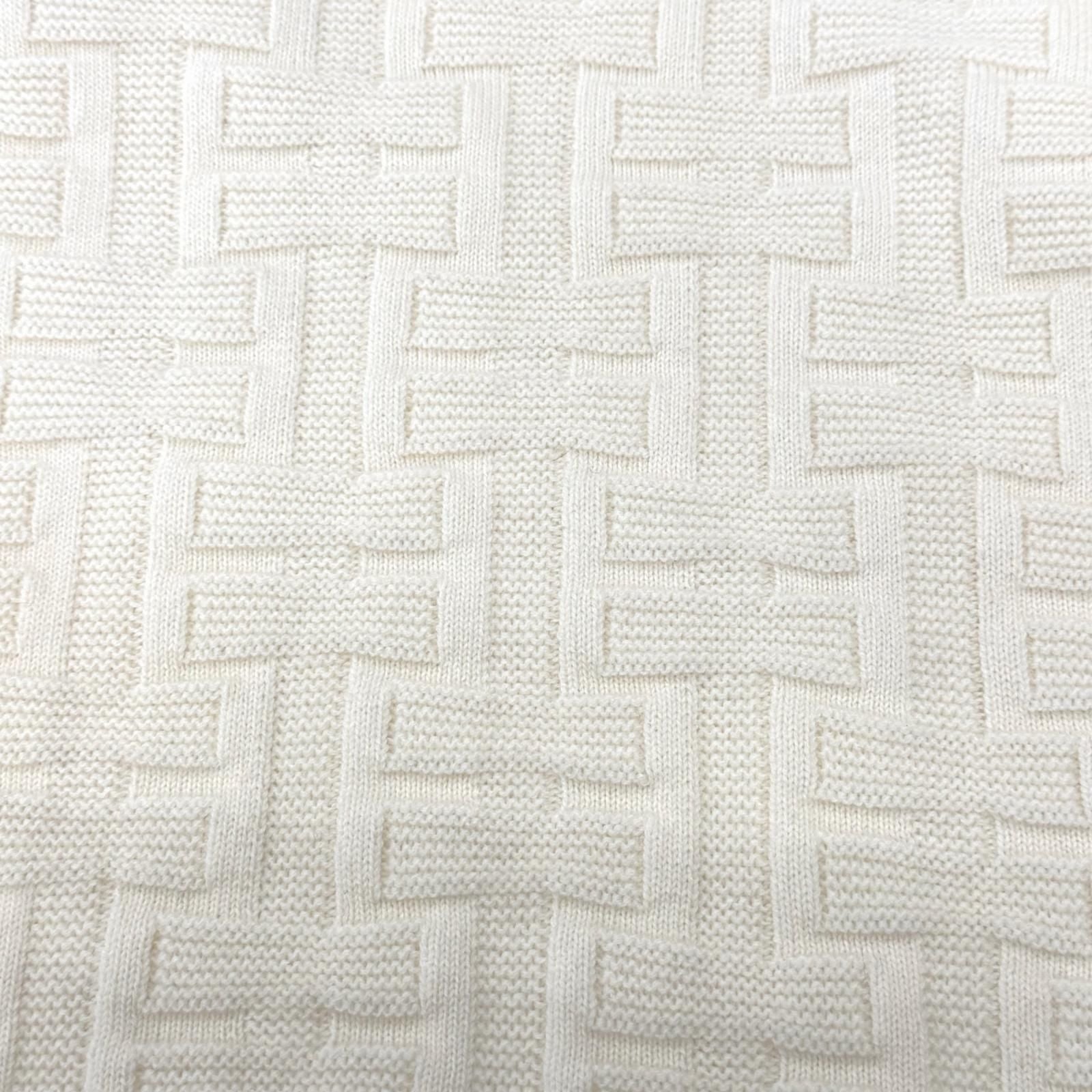 Hermes Ash Virgin Wool 100% Crew Neck Knit Sweater Off White 36 — view 5