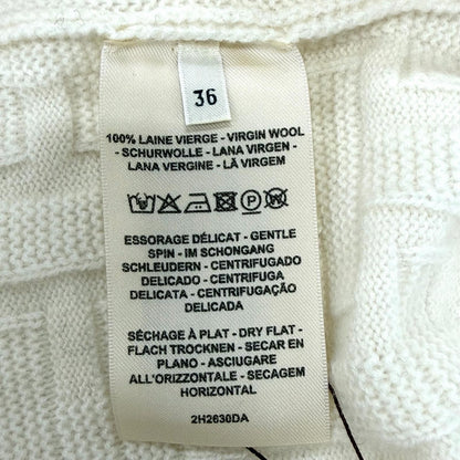 Hermes Ash Virgin Wool 100% Crew Neck Knit Sweater Off White 36 — view 7