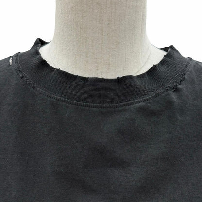 Balenciaga Cotton 100% Emo Team Logo Boxy Destroyed Short Sleeve T-Shirt Black — view 4