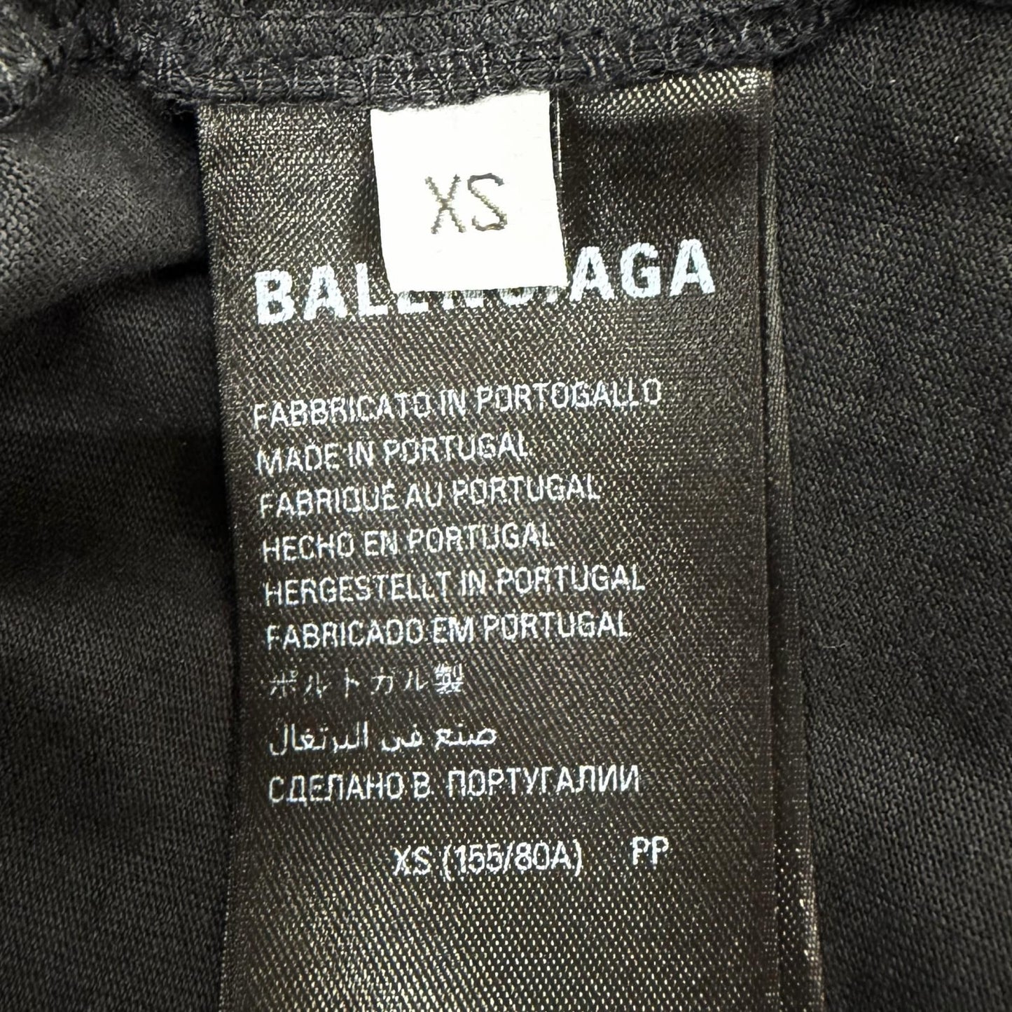 Balenciaga Cotton 100% Emo Team Logo Boxy Destroyed Short Sleeve T-Shirt Black — view 7