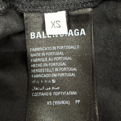 Balenciaga Cotton 100% Emo Team Logo Boxy Destroyed Short Sleeve T-Shirt Black — view 7