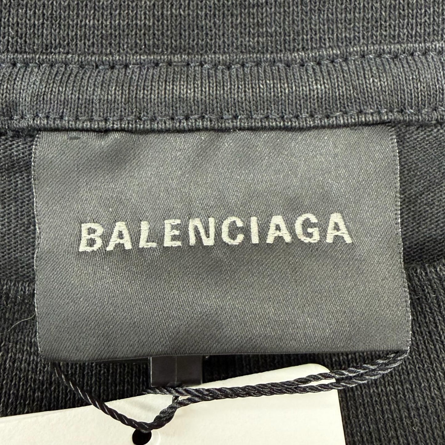 Balenciaga Cotton 100% Emo Team Logo Boxy Destroyed Short Sleeve T-Shirt Black — view 6