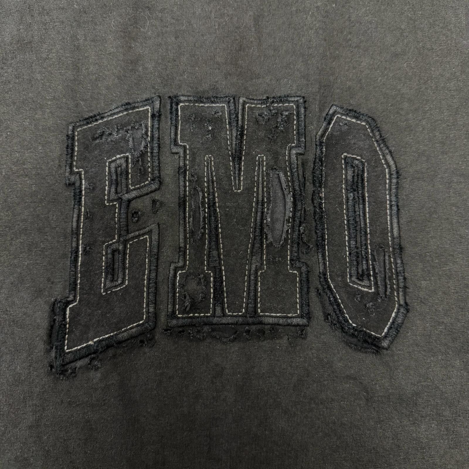 Balenciaga Cotton 100% Emo Team Logo Boxy Destroyed Short Sleeve T-Shirt Black — view 5