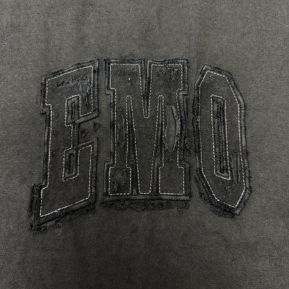 Balenciaga Cotton 100% Emo Team Logo Boxy Destroyed Short Sleeve T-Shirt Black — view 5