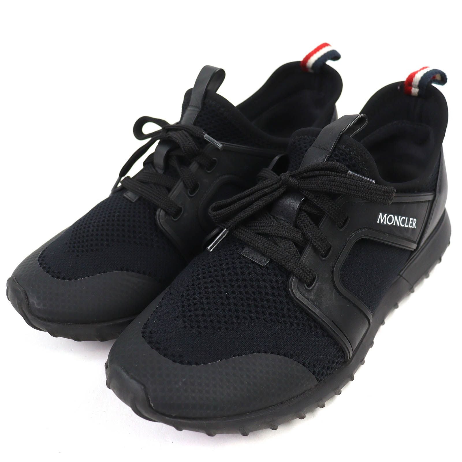Moncler Emilia Trainers Logo Patch Mesh Sporty Sneakers Lightweight Black