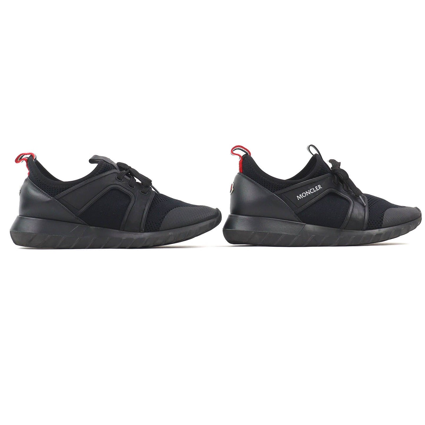 Moncler Emilia Trainers Logo Patch Mesh Sporty Sneakers Lightweight Black — view 3