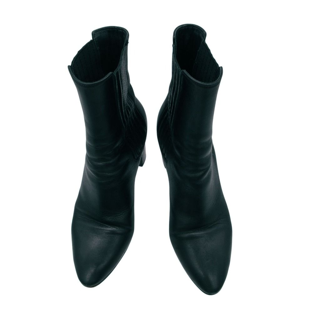 Saint Laurent Paris Boots Leather High Heels Chelsea Side Gore Shoes Black — view 5