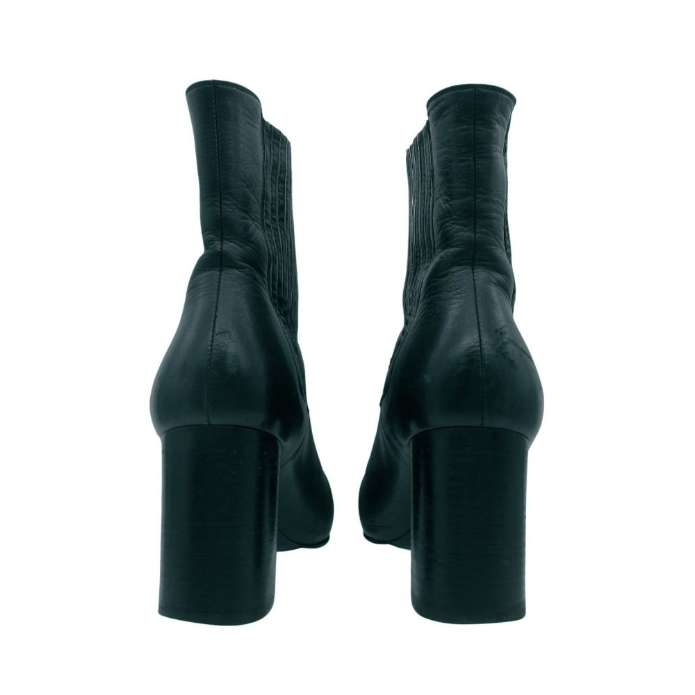 Saint Laurent Paris Boots Leather High Heels Chelsea Side Gore Shoes Black — view 4