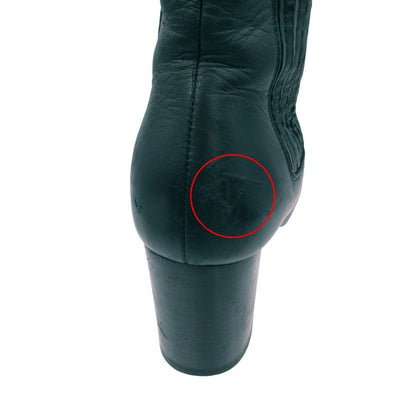 Saint Laurent Paris Boots Leather High Heels Chelsea Side Gore Shoes Black — view 9