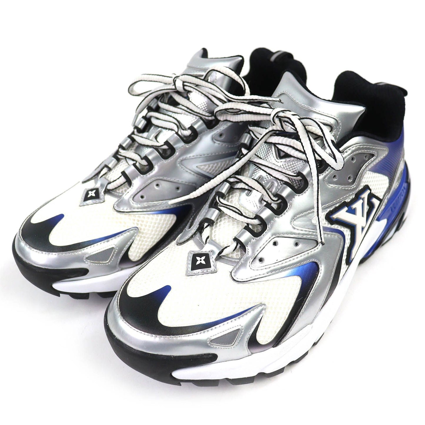 Louis Vuitton LV Runner Tatic Line Logo Flower Monogram Sporty Sneakers White