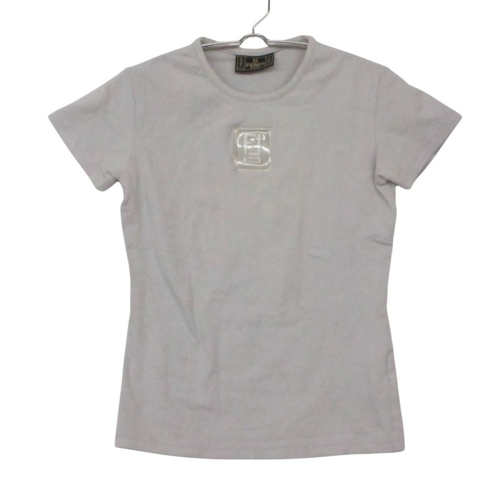 Fendi Short Sleeve T-Shirt Zucca Clear Rubber Logo Crew Neck Jersey Top Light