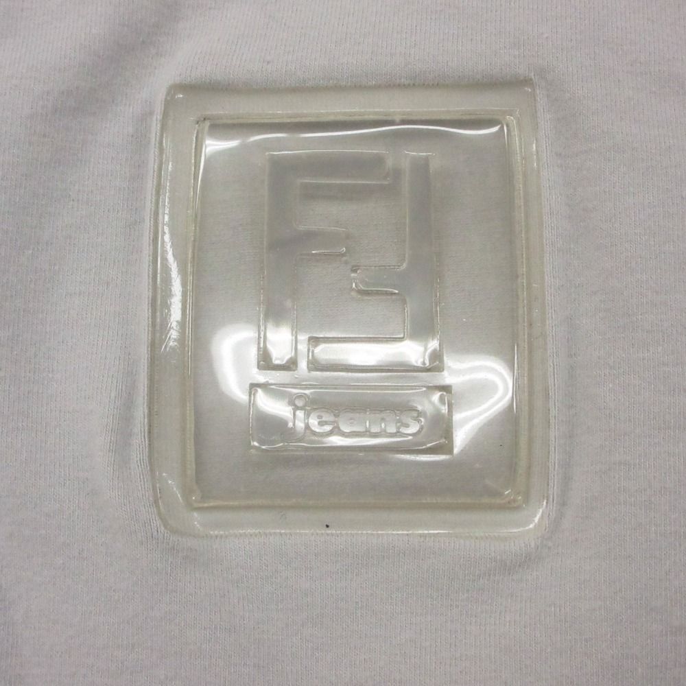 Fendi Short Sleeve T-Shirt Zucca Clear Rubber Logo Crew Neck Jersey Top Light — view 6