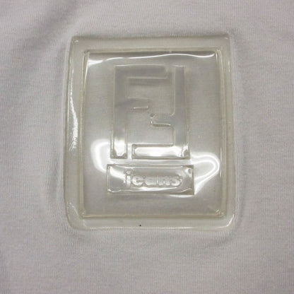 Fendi Short Sleeve T-Shirt Zucca Clear Rubber Logo Crew Neck Jersey Top Light — view 6