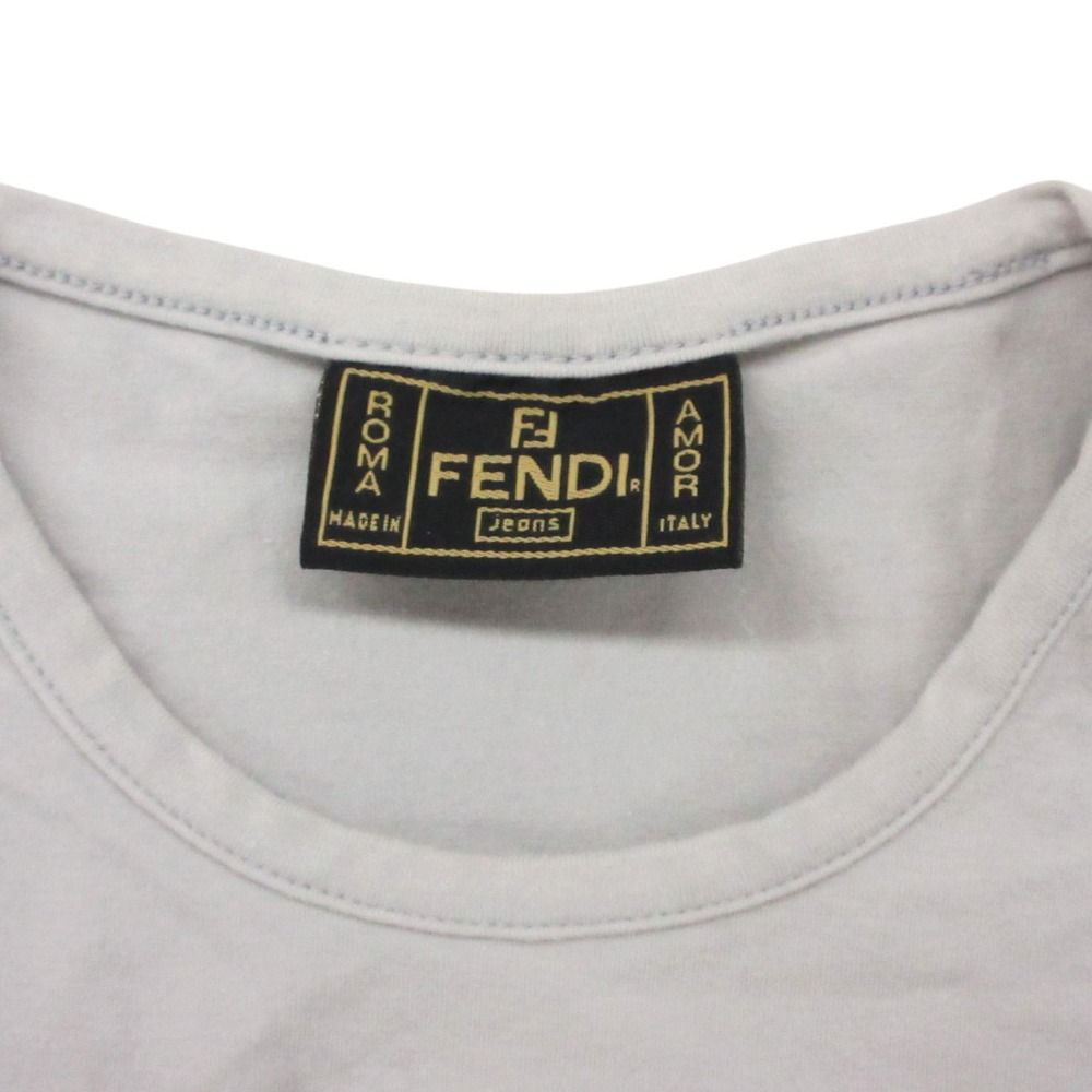 Fendi Short Sleeve T-Shirt Zucca Clear Rubber Logo Crew Neck Jersey Top Light — view 7